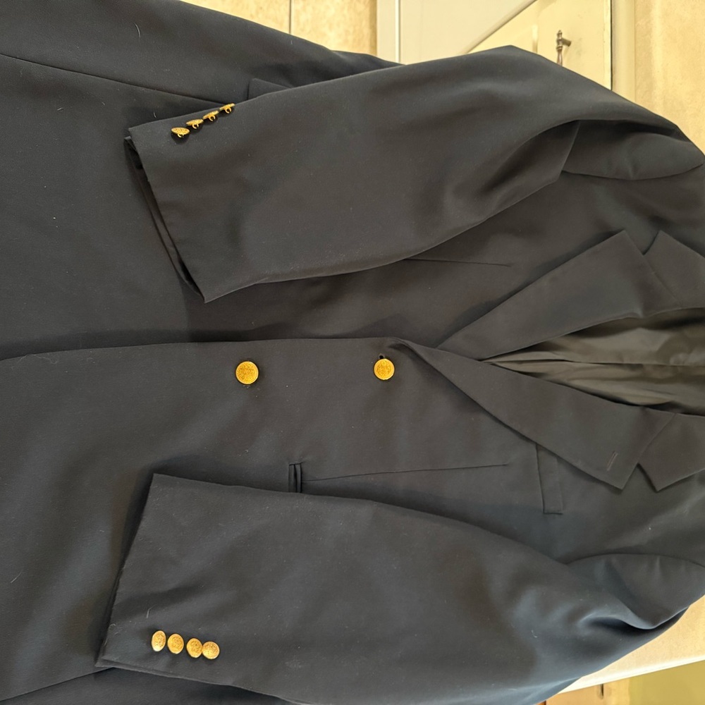 L.L. Bean Navy Jacket with Gold Accents
